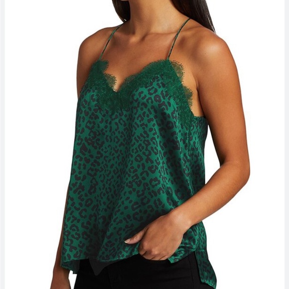CAMI NYC Racerback Emerald Leopard Camisole - Picture 1 of 11